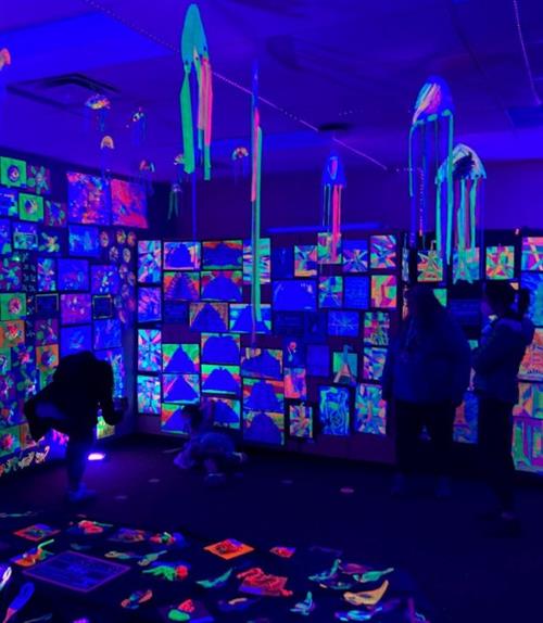 People gathered in students' interactive art exhibit